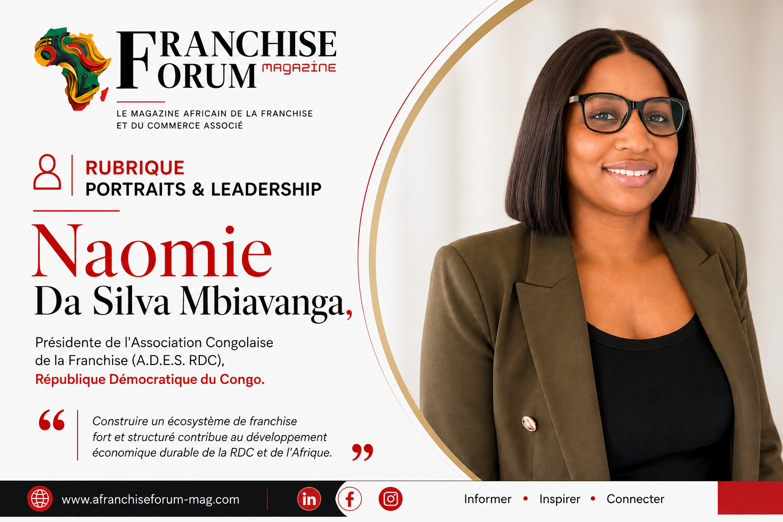 Naomie Da Silva Mbiavanga (A.D.E.S. RDC), bâtisseuse de la franchise en RDC