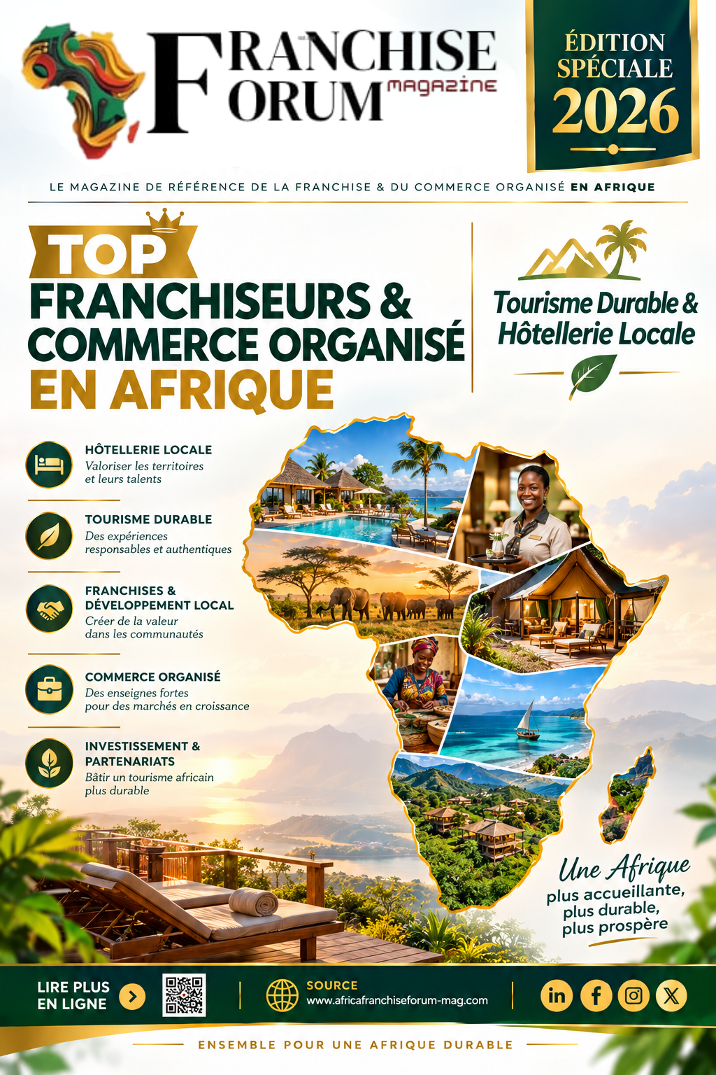 Top Franchiseurs Tourisme Durable & Hôtellerie Locale Afrique 2026 : Azalaï, Onomo, African Bush Camps